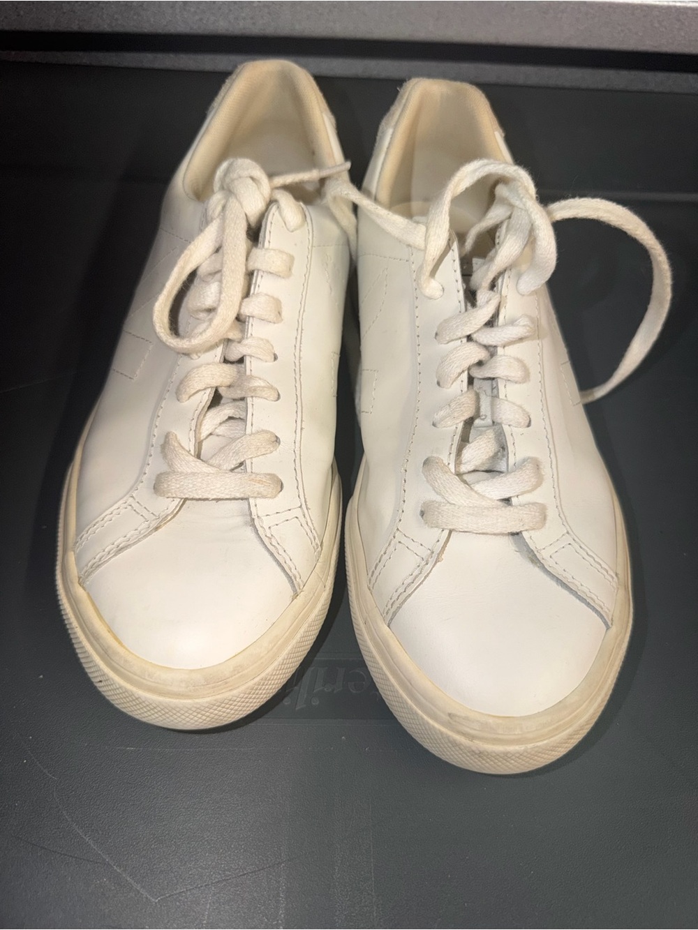 Veja White Low-Top Leather Sneakers